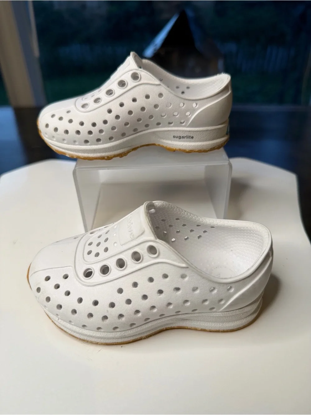 Native Kids White Slip-On Water Shoes with Gum Sole